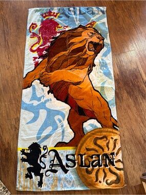 Disney Narnia Aslan Lion Beach Towel 2005 The Lion Witch Wardrobe Vtg Y2K